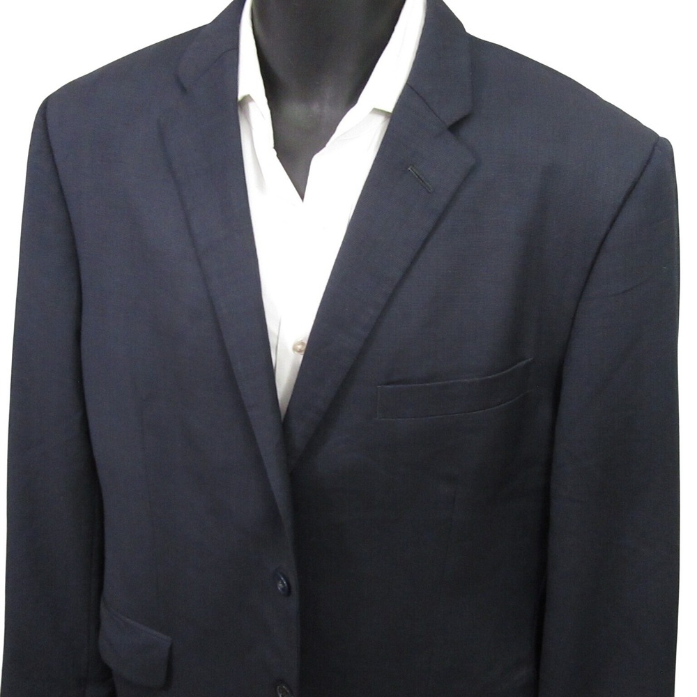 Saks 5th x Ermenegildo Zegna Mens Sport Coat 44R Navy Blue Trim Fit Double Vent